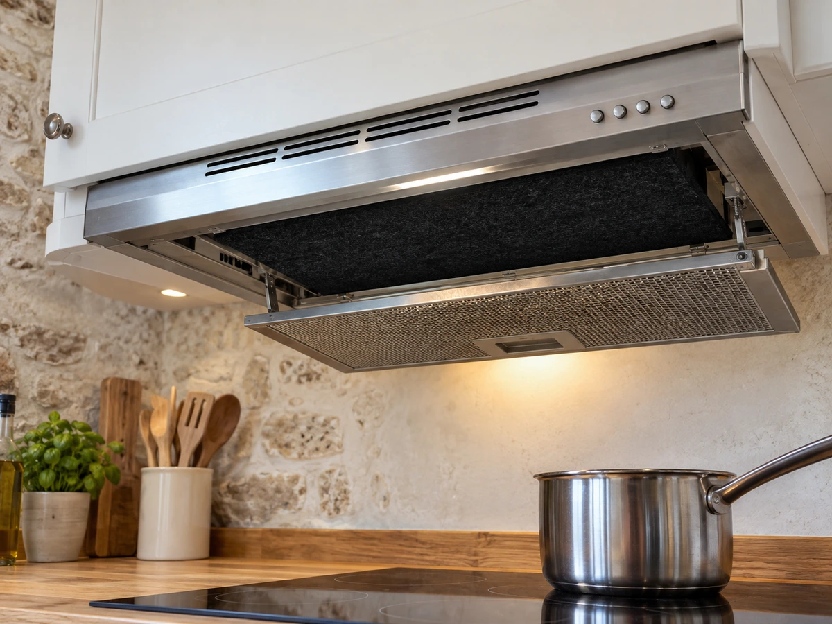 Hotte sans conduit, en recyclage : photo