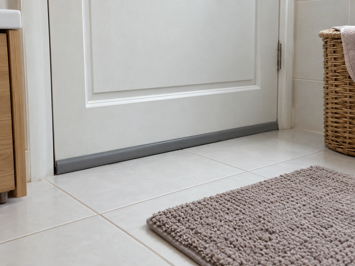 Porte de salle de bain sans jour dessous : photo